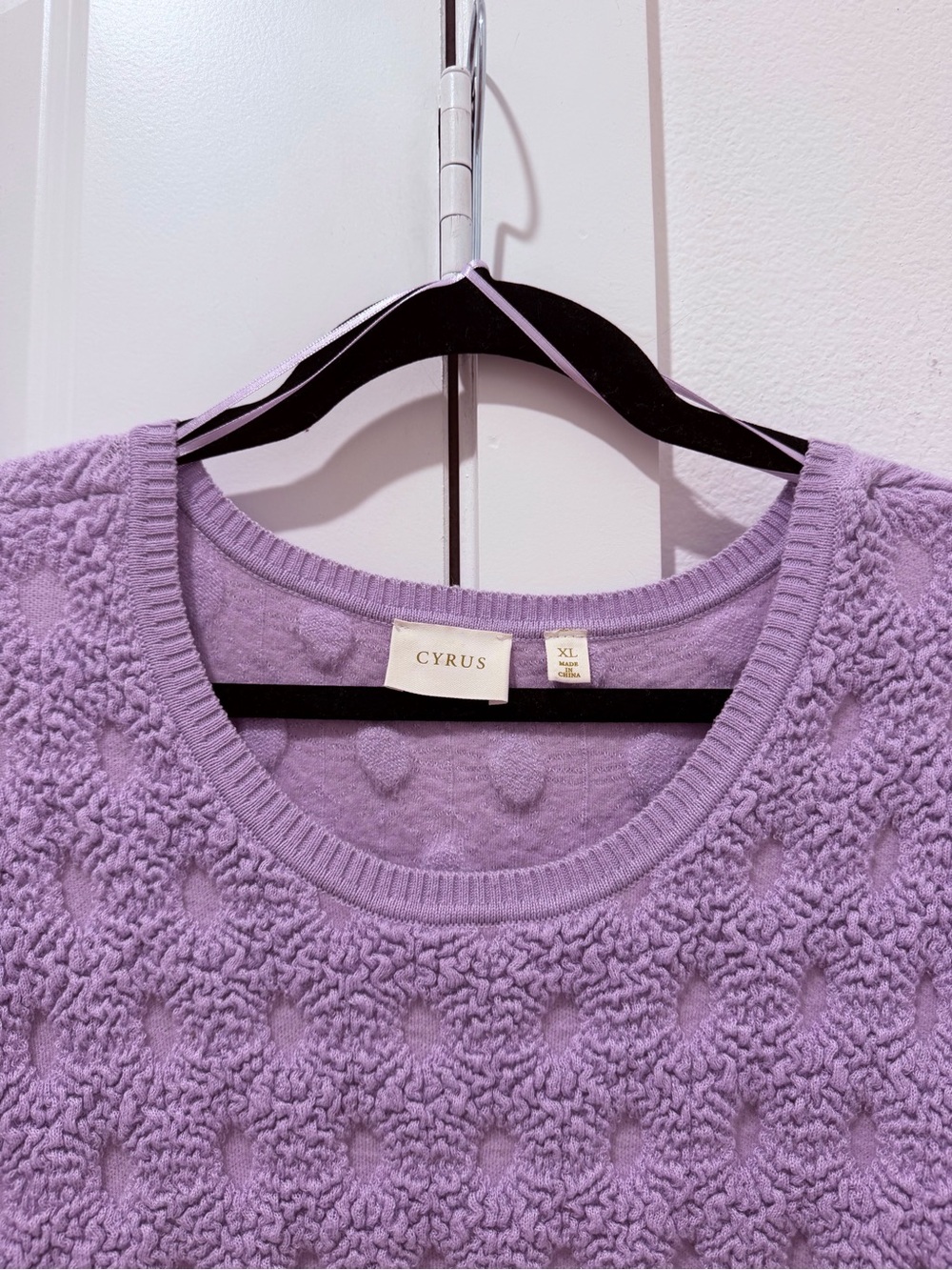 Cyrus Lavender Textured Bubble Knit Sweater - Picture 4 of 5